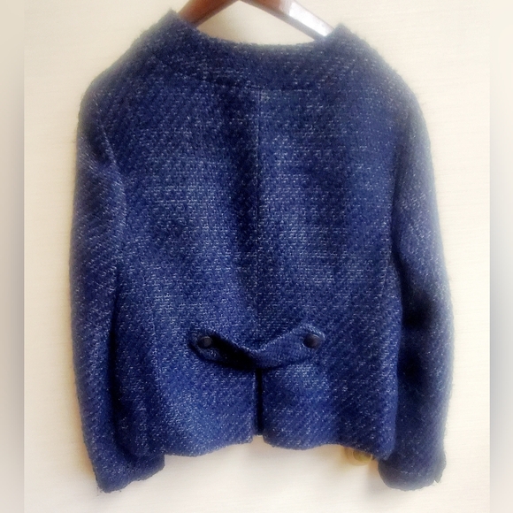 J Crew rare vintage Timeless tweed boucle jacket, 14 deep blue - Picture 2 of 4